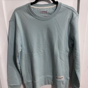 Life Is Good Women's Crewneck Sweatshirt in Pale Aqua NWOT